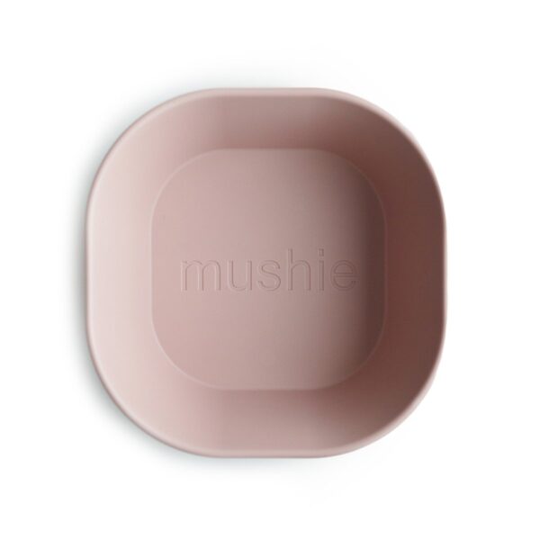 Mushie hranatá miska Blush 2 ks