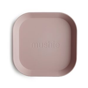 Mushie hranatý tanier Blush 2 ks
