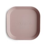 Mushie hranatý tanier Blush 2 ks – Taniere a misky pre deti pre deti z e-shopu Naša Bublinka Martin | detský obchod s...