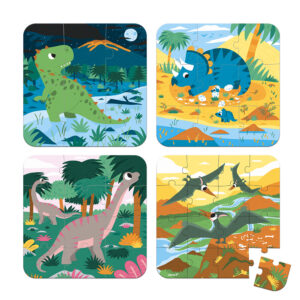 Janod Puzzle 4v1 Dinosaury 6-9-12-16 ks