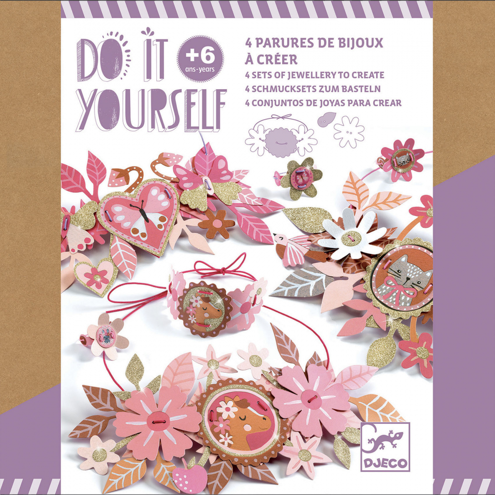 DJ07958-B-RVB DJECO DIY - Vyrob si : Jemné medailóny: 4 sety papierovej bižutérie – Hračky od 6 do 10 rokov pre deti z e-shopu Na...