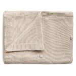 Mushie pletená detská deka z organickej bavlny bodkovaná – Cream
