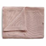 Mushie pletená detská deka z organickej bavlny bodkovaná – Blush