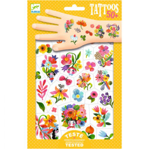 DJECO Dočasné tetovanie: Akvarelové kvety, akvarelový štýl, 50+ ks