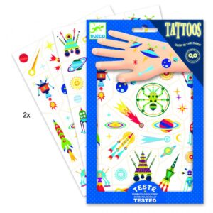 DJECO Tetovanie: Divný vesmír (fosfor.svetlo v tme) – Hračky od 3 do 6 rokov pre deti z e-shopu Naša Bublinka Martin...