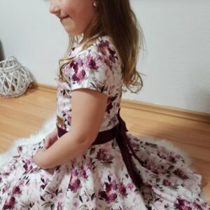 UNIQUE KIDS - Točiace šaty s krátkym rukávom VIOLET kvetinové