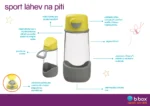 B.BOX FĽAŠA SPORT NA PITIE 600 ML - SIVÁ/ŽLTÁ – Fľaše s náustkom pre deti z e-shopu Naša Bublinka Martin | dets...