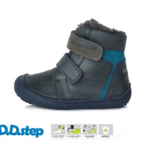 D.D. Step - chlapčenské zimné topánky barefoot čierno-modré