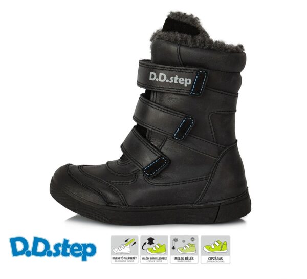 D.D. Step - chlapčenské zimné topánky zateplené čierne