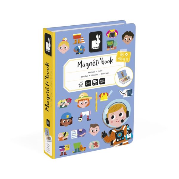 Janod Magnetická kniha skladačka pre deti Povolania Magnetibook