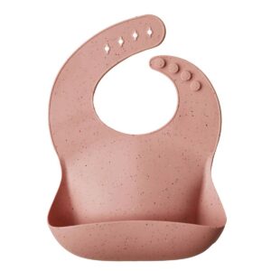 Mushie silikónový podbradník pink dots