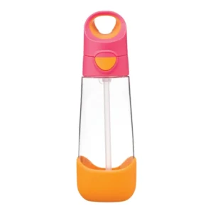 B.BOX Fľaša na pitie so slamkou 600 ml - Ružová/Oranžová