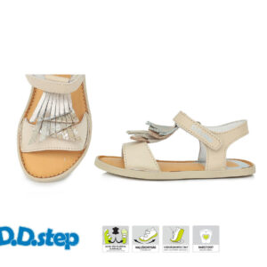 D.D.STEP sandále dievčenské krémové Barefoot veľ. 20-25