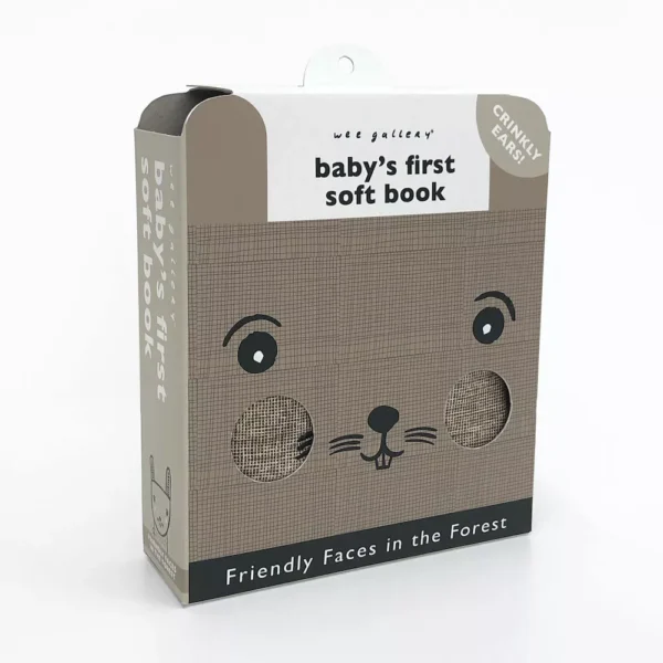 Priateľské tváre Forest Babys Prvá mäkká kniha - Wee Gallery