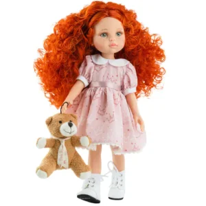 Paola Reina Realistická bábika Marga s medvedíkom 32 cm