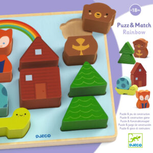 Puzz & Match Dúha: Puzzle drevené a stavebnica