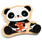 Djeco Panda drevené puzzle (9 dielikov)
