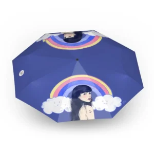 Skladací dáždnik Dúhová nálada modrá od Dáždnikovo