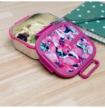 Quokka Nerezový box na jedlo Kai Pink Blossom – Desiatové boxy pre deti z e-shopu Naša Bublinka Martin | detský obch...