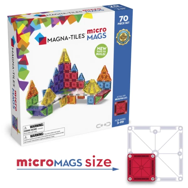 Magna Tiles Magnetická stavebnica microMAGS Deluxe Set 70 dielov