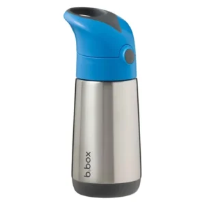 B.Box Termoska so slamkou 350ml Modrá/Sivá – Termosky a Termofľaše pre deti z e-shopu Naša Bublinka Martin | detský obchod s oblečením, obuvou, hračkami a doplnkami