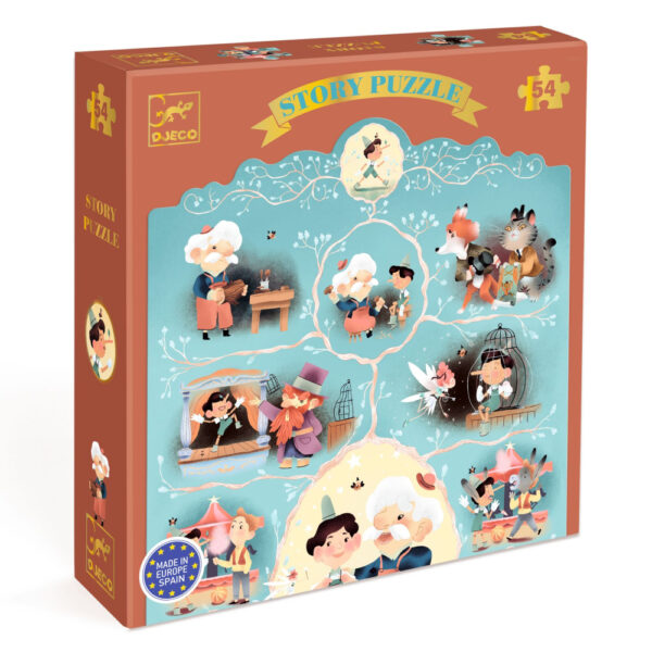 Djeco Príbehové Puzzle Pinnocchio 54 ks