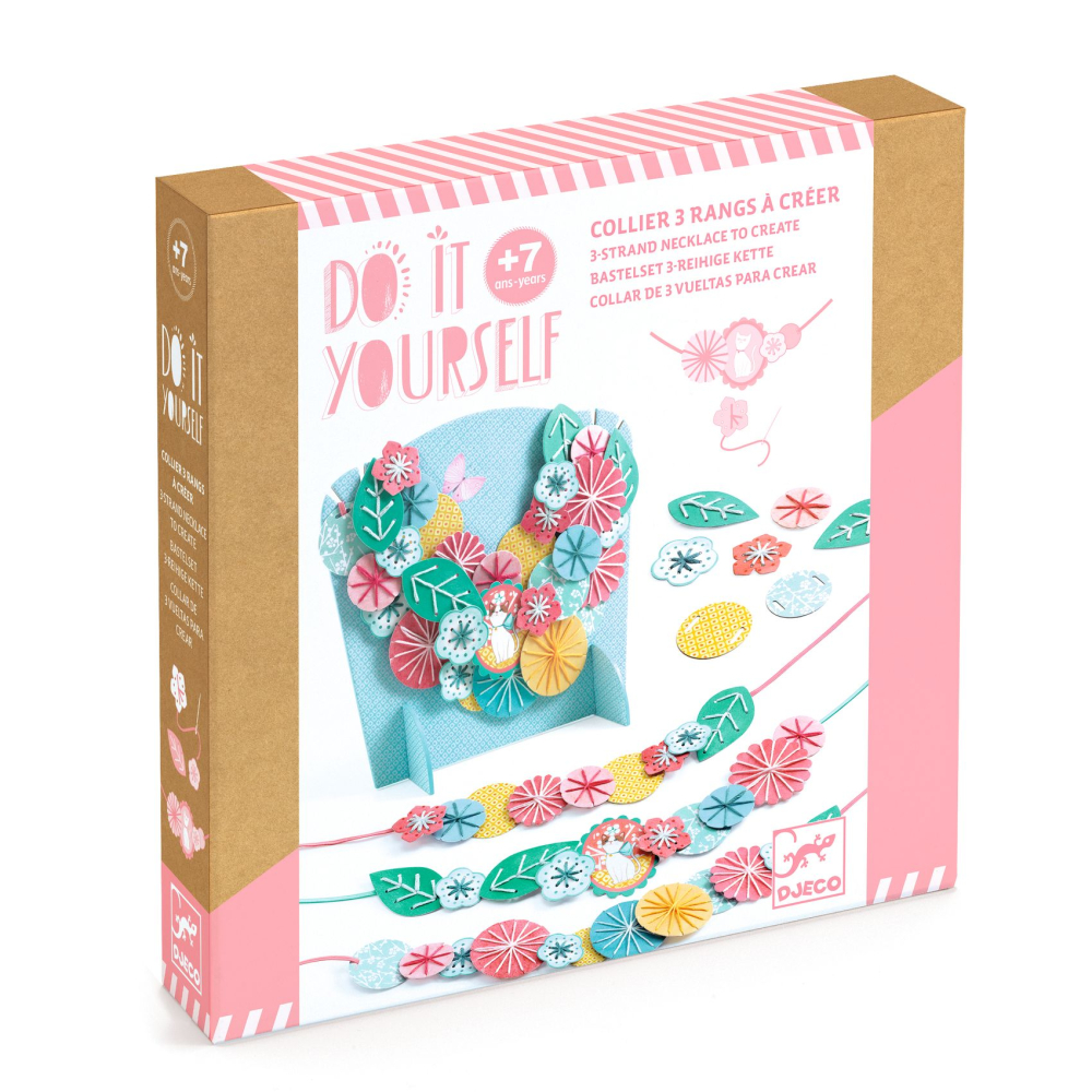 DJ07994-B3D-RVB Djeco DIY Vytvor si sám Náhrdelník Flora – Hračky od 6 do 10 rokov pre deti z e-shopu Naša Bublinka Martin | detský obchod s oblečením, obuvou, hračkami a doplnkami