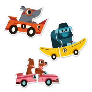 Djeco Puzzle duo Pretekárske autá