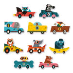 Djeco Puzzle duo Pretekárske autá