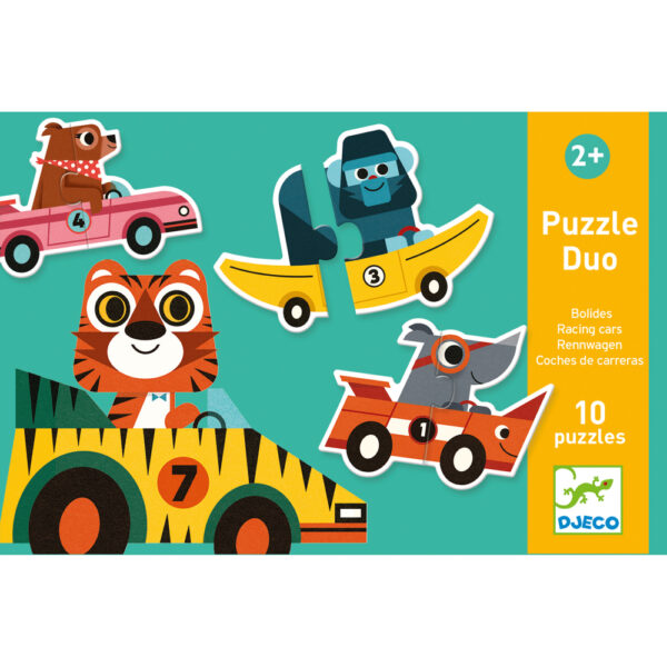 Djeco Puzzle duo Pretekárske autá