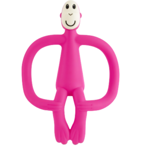 Matchstick Monkey Hryzadlo a zubná kefka Pink