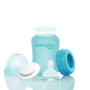 Everyday Baby Sklenená fľaša s termo senzorom 150ml, Turquoise