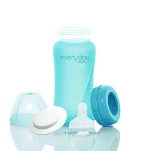Everyday Baby Sklenená fľaša s termo senzorom 240ml, Turquoise