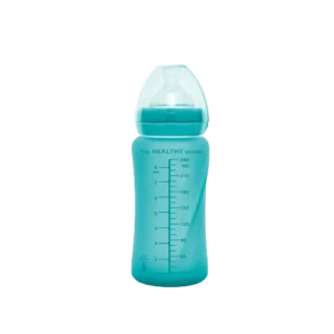 Everyday Baby Sklenená fľaša s termo senzorom 240ml, Turquoise