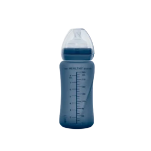 Everyday Baby Sklenená fľaša s termo senzorom 240ml, Blueberry