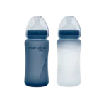 Everyday Baby Sklenená fľaša s termo senzorom 240ml, Blueberry