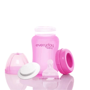 Everyday Baby Sklenená fľaša s termo senzorom 150ml, Pink