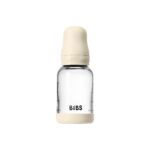 BIBS Antikoliková sklenená fľaša s kaučukovým cumlíkom 120ml Ivory – Dojčenské fľaše pre deti z e-shopu Naša...