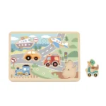 Tooky Toy Puzzle so zvukmi Dopravné prostriedky Pastel – Autíčka pre deti z e-shopu Naša Bublinka Martin | detský o...