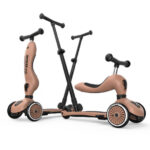Scoot&Ride Odrážadlo kolobežka 2v1 Highwaykick 1 Push and Go Mocha – Dopravné prostriedky a prilby pre deti z e-shop...