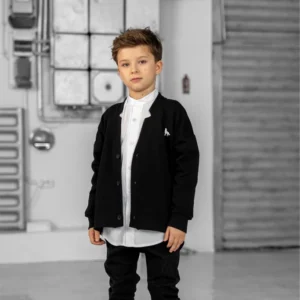 MashMnie Kardigán WOLF Čierny – Detské oblečenie pre deti z e-shopu Naša Bublinka Martin | detský obchod s obleče...