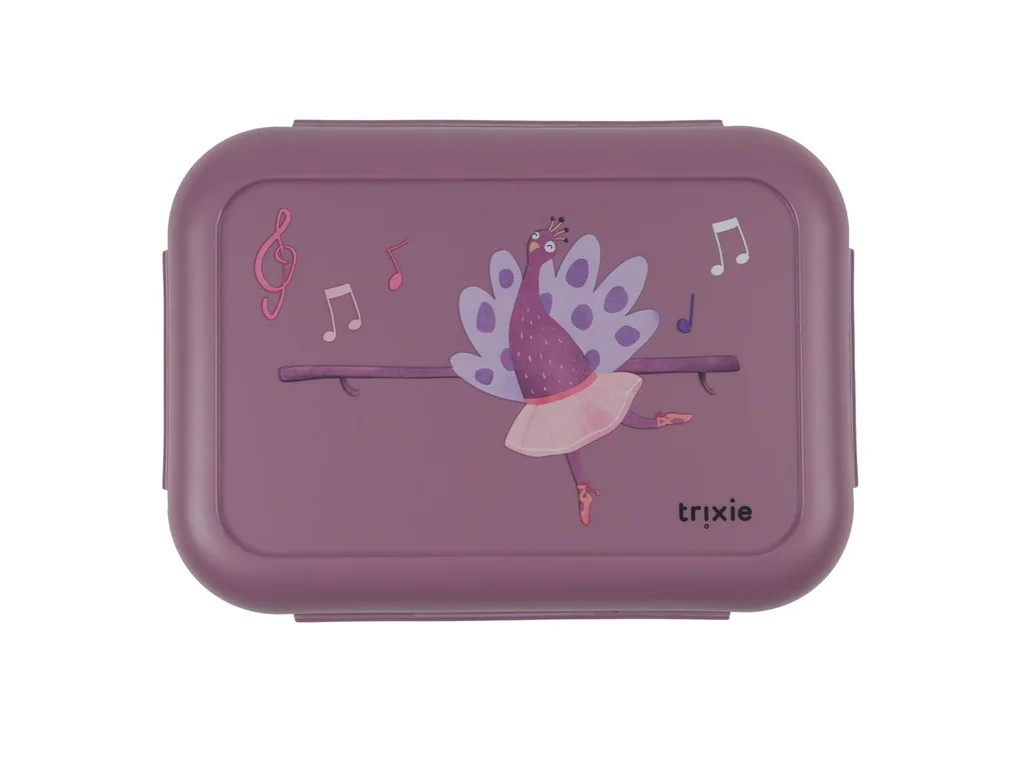 22466_trixie-svacinovy-box-s-klipem-pani-pavova-baletka Trixie Desiatový box stredný s klipmi Ballerina Mrs. Peacock – Desiatové boxy pre deti z e-shopu Naša Bublinka Marti...