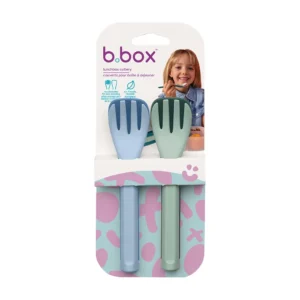 B.Box Detská vidlička a lyžička – 2 sety, modrá a zelená – Desiatové boxy pre deti z e-shopu Naša Bublinka Mar...