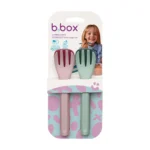 B.Box Detská vidlička a lyžička – 2 sety, ružová a zelená – Desiatové boxy pre deti z e-shopu Naša Bublinka M...