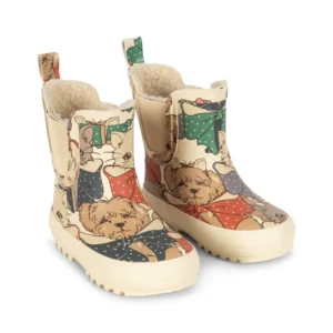 Konges Sløjd Zateplené gumáky Roi Fleece Rain Boot – Like Cats and Dogs – Gumáky pre deti z e-shopu Naša Bublinka...