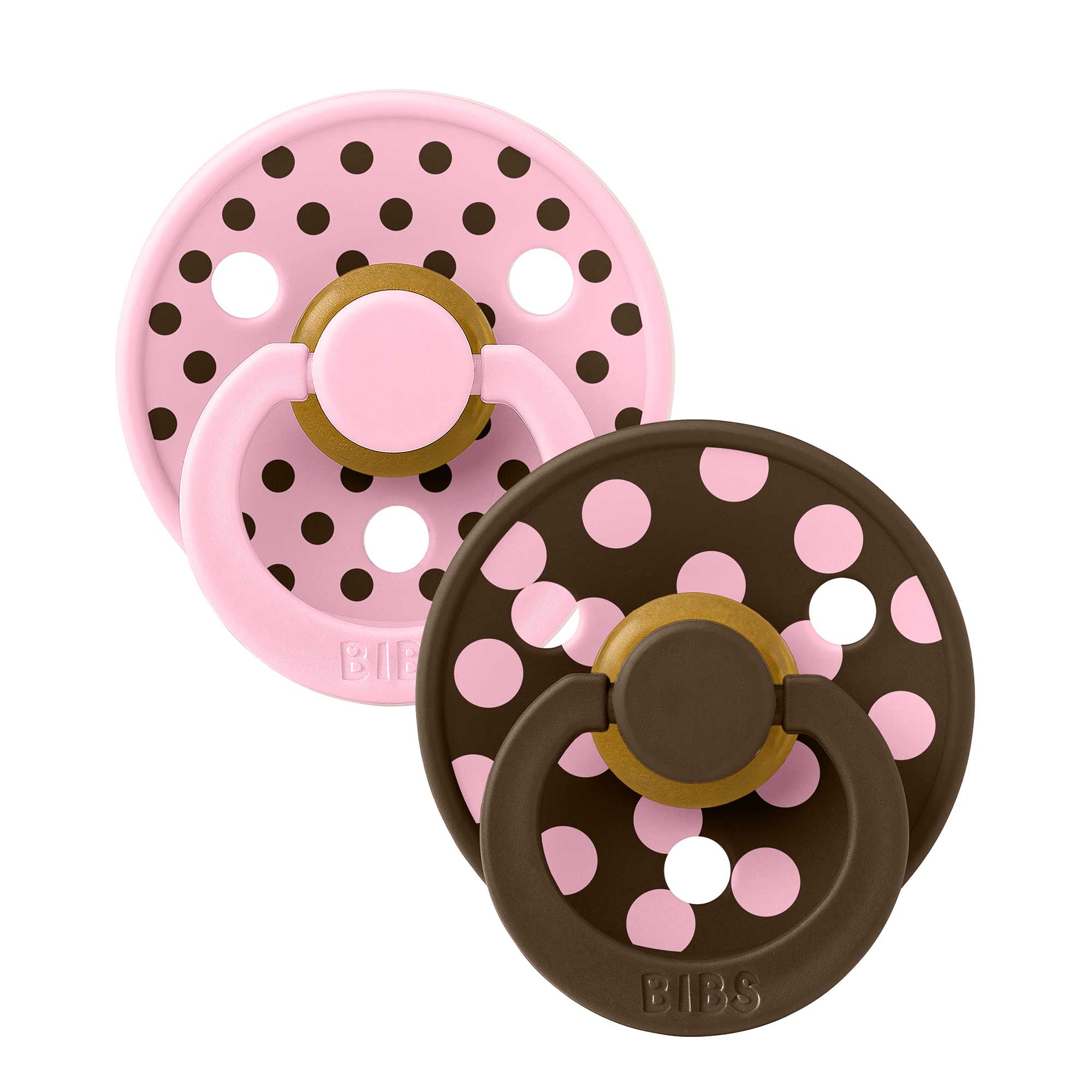 BIBS-STUDIO-Colour-Polka-cumliky-z-prirodneho-kaucuku-velkost-2-BabyPink-Mocha-12034102-5713795276509-II BIBS STUDIO Colour Polka cumlíky z prírodného kaučuku 2 ks Baby Pink/Mocha – BIBS Colour pre deti z e-shopu Naša Bu...